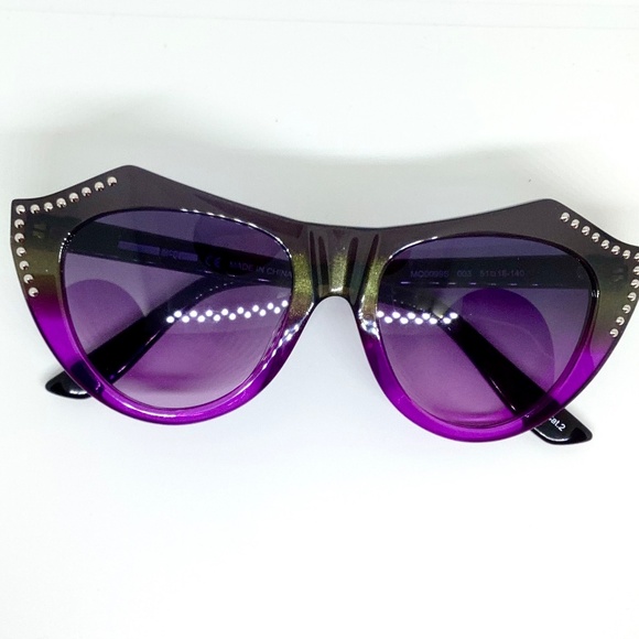 McQueen Multicolor Black Violet Sunglasses by Kering Eyewear - New main image 7